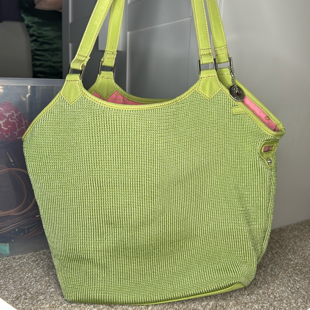 The Sak green y2k bucket shoulder bag
